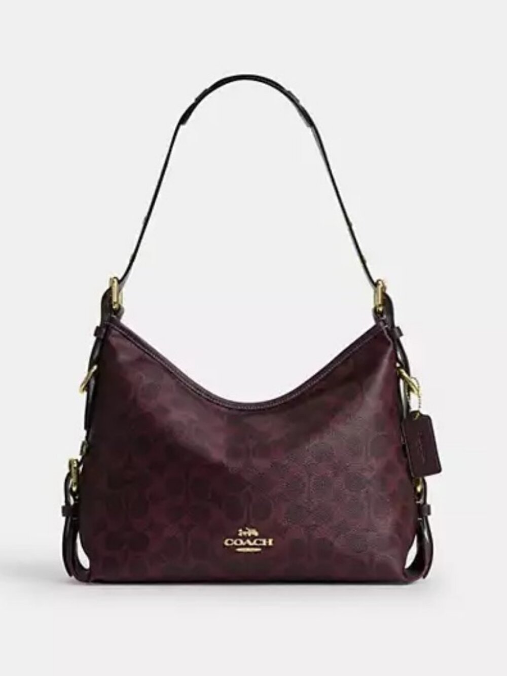 New‼️Coach Laurel Shoulder Bag With Buckles In Signature Canvas CFP16